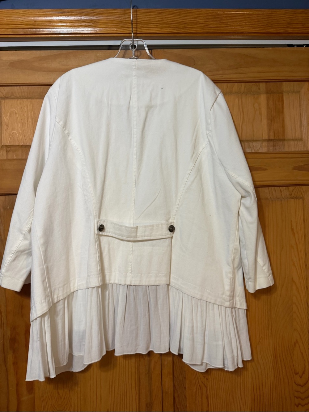 torrid Cream Layered Ruffle-Hem Button Jacket - Picture 8 of 9